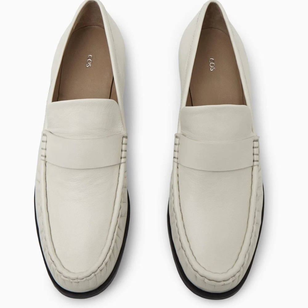 New COS Cream Genuine Leather Loafer US size 11 Euro size 42